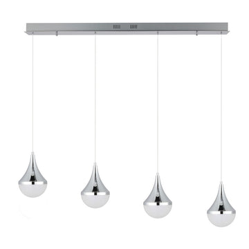 Elyse Teardrop Modern Mid-Century Iron/Acrylic Integrated Linear LED Pendant - JONATHAN Y